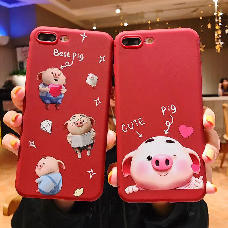 Cartoon Funny Pig Phone Case For iPhone 6 7 8 Plus X XR XS Max Lovely Cases 7Plus Soft TPU Silicon Cover Capa |