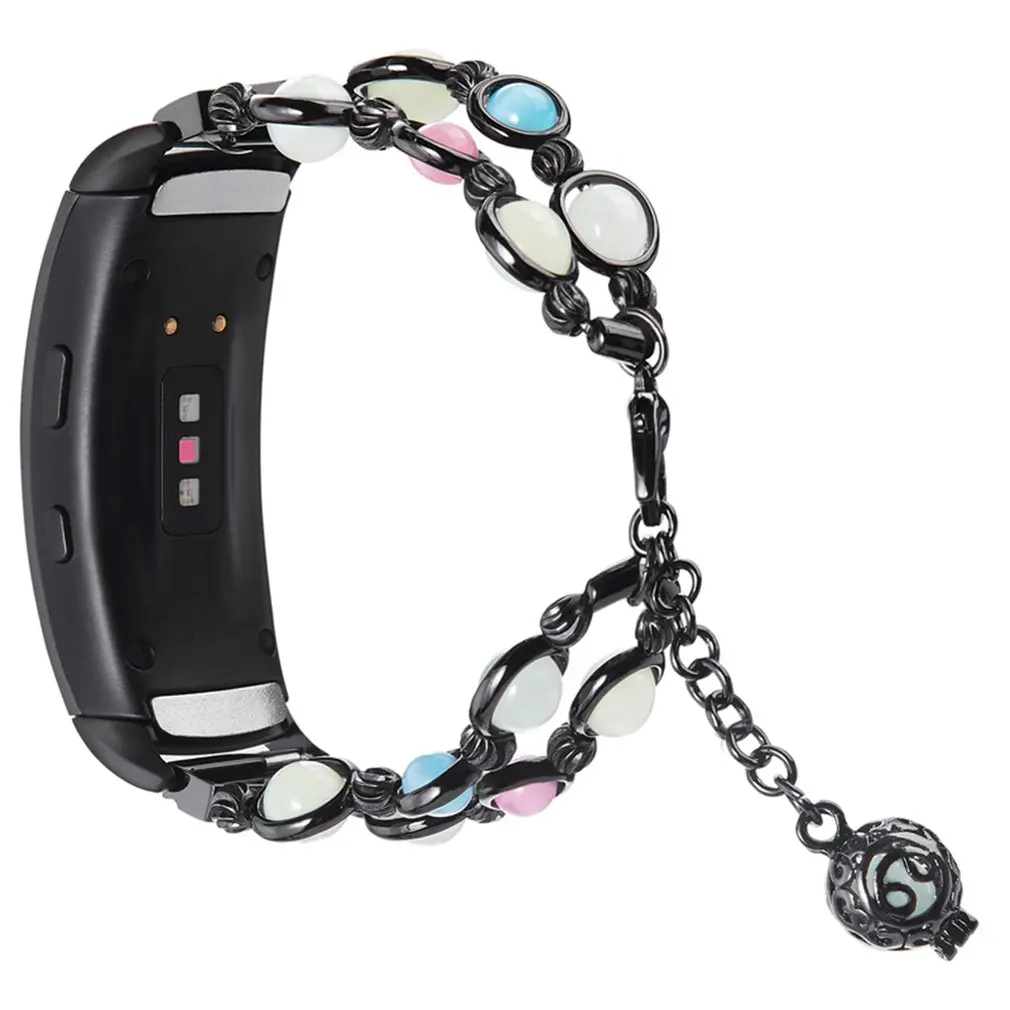 Подходит для часов gear Fit 2, светящиеся часы со светящейся бусиной ручной работы с металлическим ремешком Fitbit