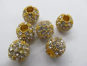 

high quality 15x15mm 12pcs rhinestone metal barrel rondelle connector jewelry beads