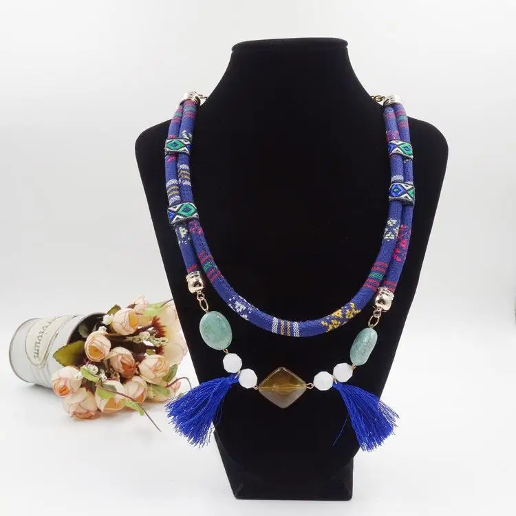 

Chunky Bib Pendant Chain Tribal Ethnic Incan Layered Tassel Statement Necklace Handmade Vintage Summer Neacklace Choker Fashion