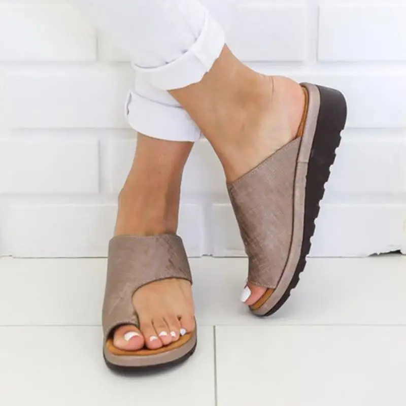

Women PU Leather Shoes Comfort Platform Flat Sole Ladies Casual Sandals Summer Women Shoes Slip On Slippers Beach Shoes Size 43