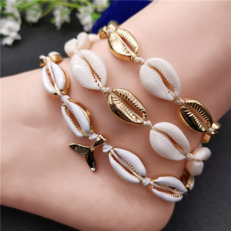 Fashion Gold Color Cowrie Shell Anklet for Women Bracelet on The Leg Bohemia Fish Tail Foot Chain Girls Beach Ankle Jewelry 2019 Fashion Gold Color Cowrie Shell Anklet for Women Bracelet on The Leg Bohemia Fish Tail Foot Chain Girls Beach Ankle Jewelry 2019