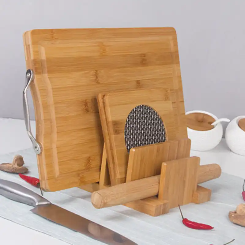 3 Layers Bamboo Kitchen Multifunctional Organizer Shelf Cutting 3 Layers Bamboo Kitchen Multifunctional
