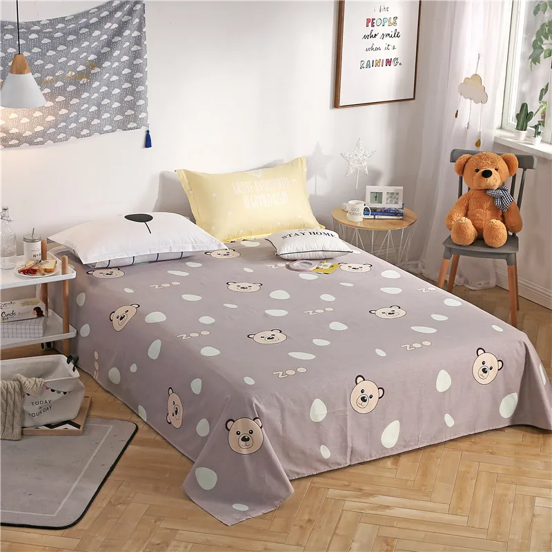 

Khaki Solid Color Bear Pattern Super Soft Bed Sheet Set-Hypoallergenic Wrinkle Resistant-Pillow Case For Students Children 3PC