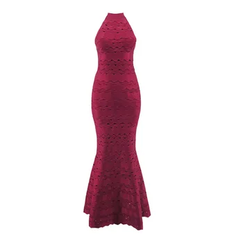 

2020 New Ankle-Length christmas dress Sleeveless Turtleneck Red Runway Evening Party Bandage Dress Vestidos
