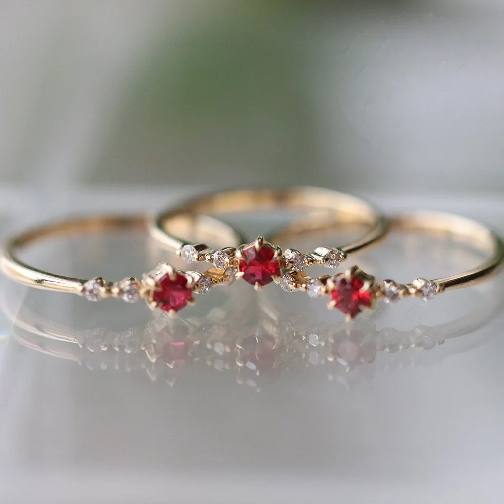 

Japanese Natural Tartar Garnet 925 Pure Silver Ring Exquisite Rhinestone Rings Women Gracile Golden Wedding Anniversary Rings