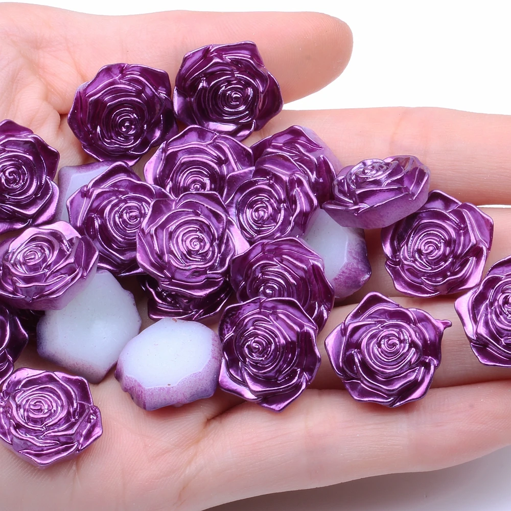 

Rose 200pcs 18mm Flatback Half Pearls Rhinestone For Nail Art Cellphone DIY Jewelry Crafts Decorations