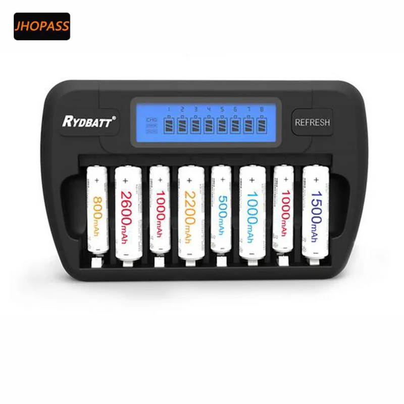 

Advanced MCU Controlled 8 Bay AA/AAA NiMH/NiCD Smart Battery Charger with Independent LCD Indication