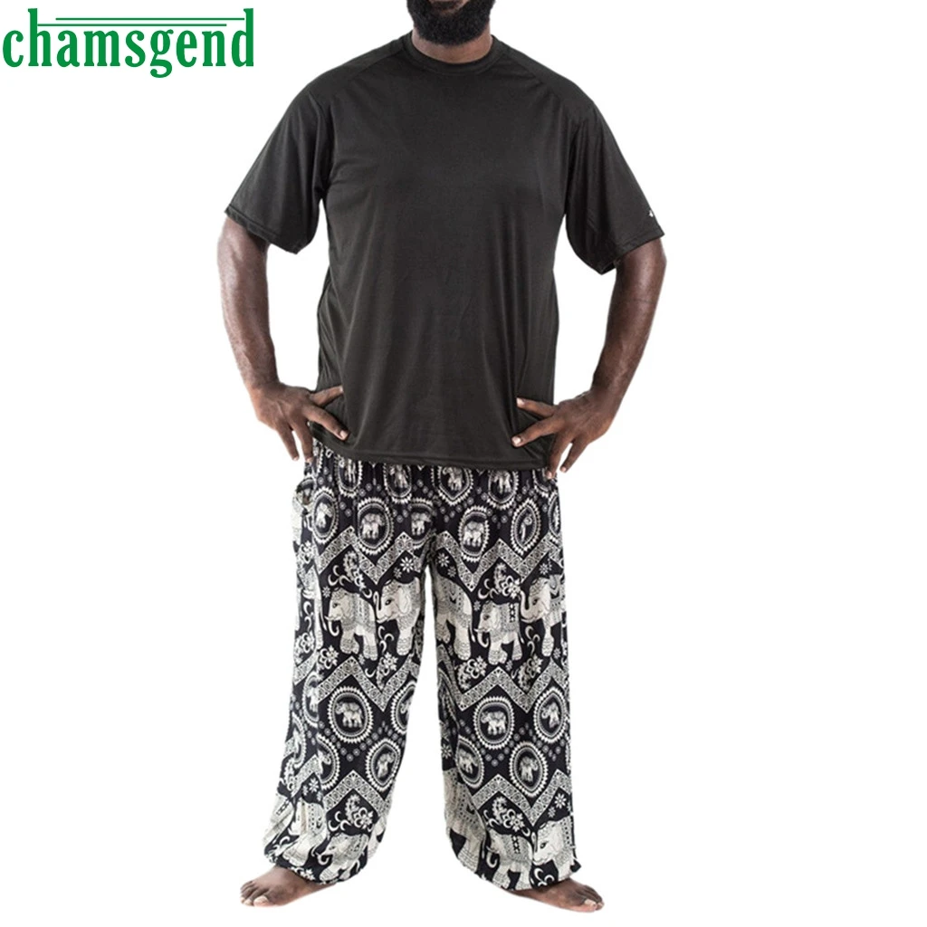 CHAMSGEND штаны для йоги мешковатые размера плюс мужские брюки для йоги Boho комбинезон тайские брюки хиппи Йога Спорт бег фитнес тренажерный зал Леггинсы 09