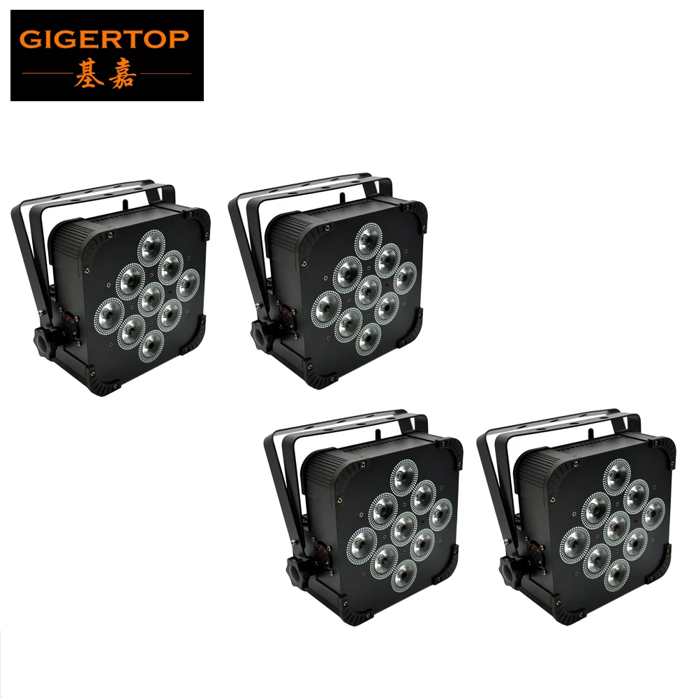 

4XLOT Wireless Battery Operated rgb 9*18W Led Par Cans Built- in fast 2.4G Wireless DMX Signal Receiver 15000MAH Lithium Battery