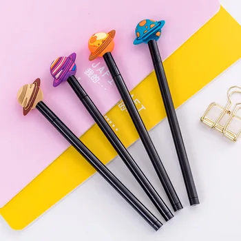 

Korean stationery cute creative colorful planet neutral pen learning office 0.5mm black water pen signature pens School Supplies