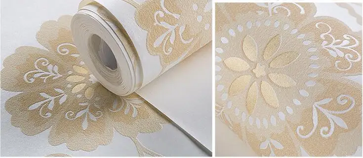 Waliicorners warm pastoral bedroom living room wall paper 3D embossed non woven flower wallpaper 11 QQ20180116001941