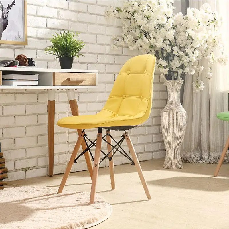 Стул домашний твердый деревянный ленивый компьютерный задний стул для макияжа ткань современный минималистичный обеденный стул для ресторанной мебели из массива дерева - Цвет: Style 15