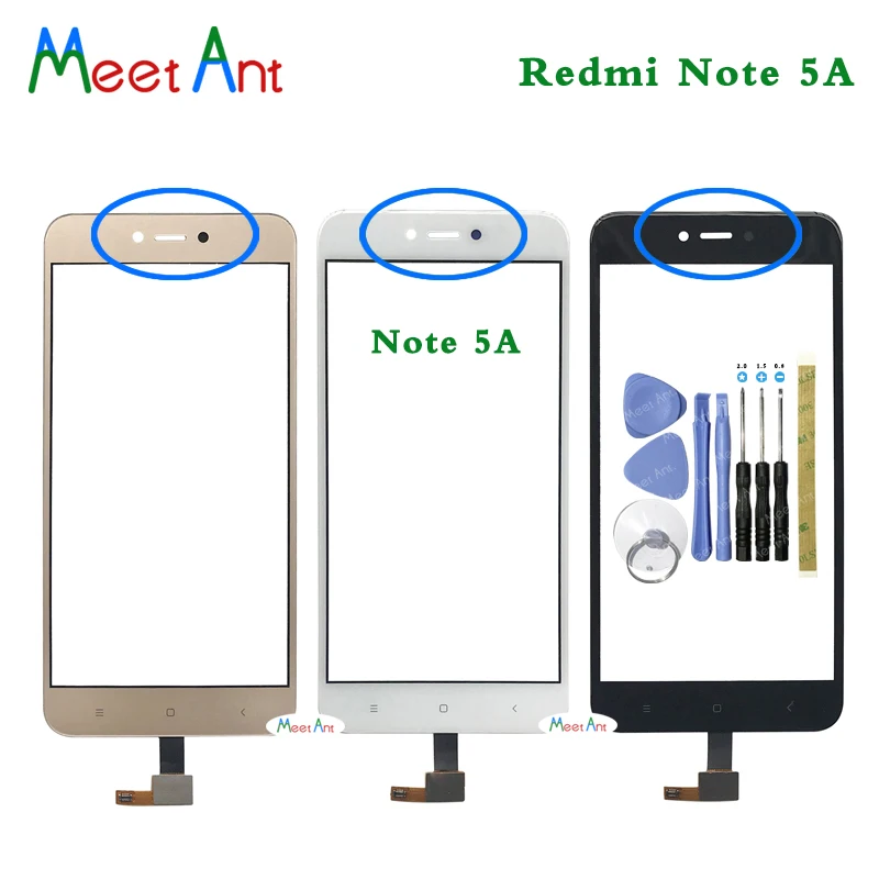 

High Quality 5.5'' For Xiaomi Redmi Note 5A Touch Screen Digitizer Sensor Outer Glass Lens Panel Black White Gold