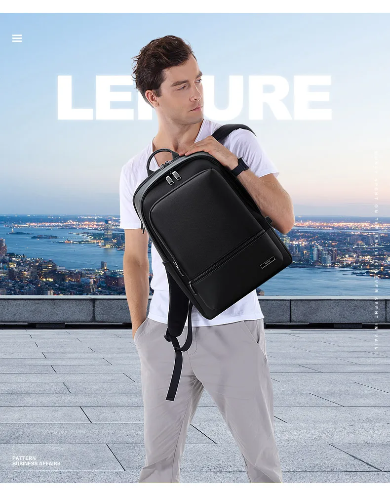 BOPAI рюкзак мужской деловой Повседневный Большой Вместительный рюкзак для путешествий 15,6 дюймов компьютерный рюкзак модная сумка