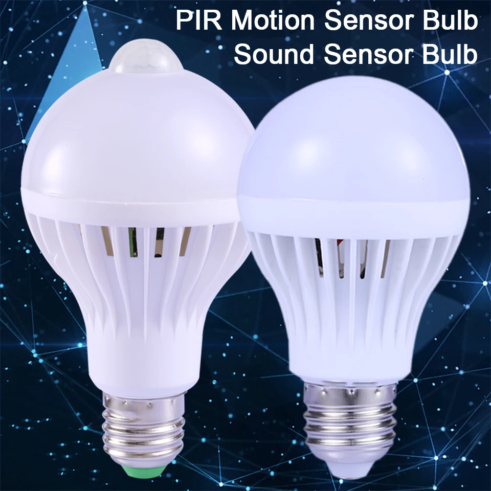 PIR Motion Sensor Lamp 3W 5W 7W 9W E27 220V LED Bulb Lights Auto Smart