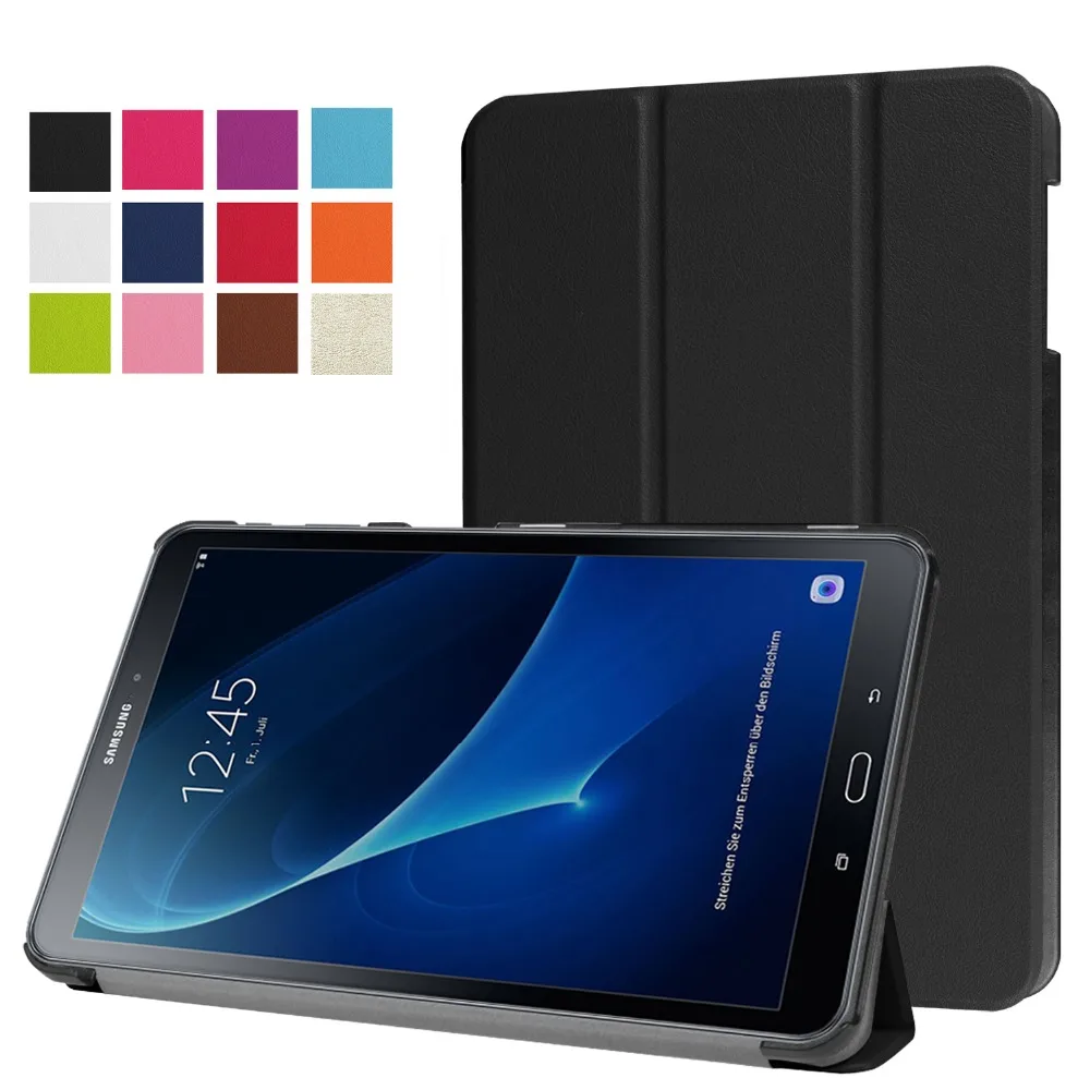 

Ultra Slim 3-Folder Folio Stand PU Leather Flip Magnetic Cover Case For Samsung Galaxy Tab A 10.1 2016 T580 T585 10.1" Tablet