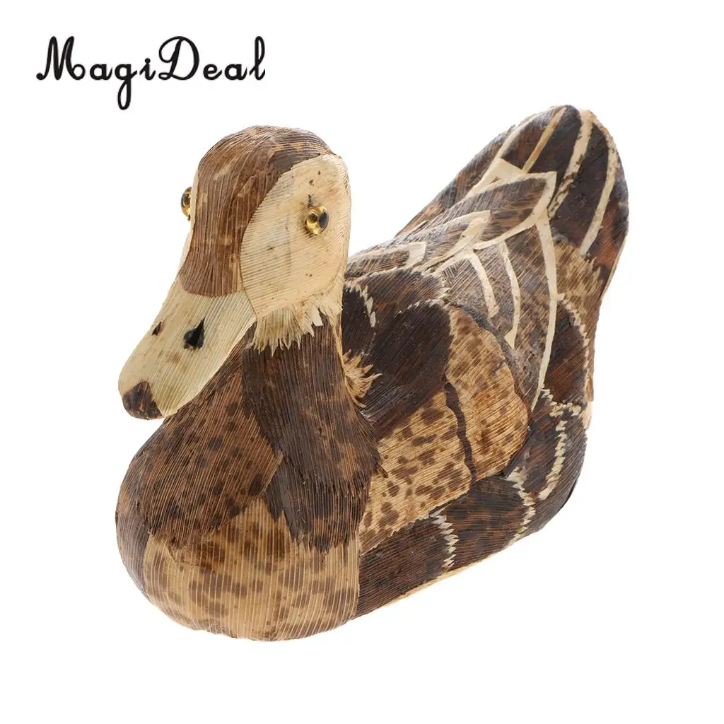 Rustic Bamboo Crafts Duck Owls Animal Figurine Ornament Furnishing Articles