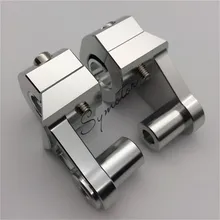 Серебристый Универсальный анодированный 2 дюймов поворотными мотоцикл образного руля для 7/" 22 мм и 1-1/8" 28 мм жира руль зажим