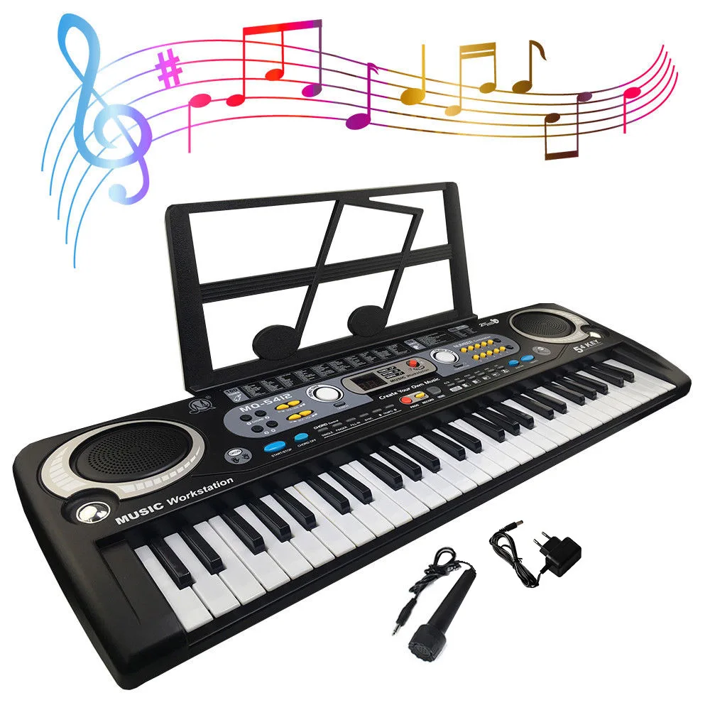  54 Keys Digital Electronic Keyboard & Microphone Electric Led Adult Size