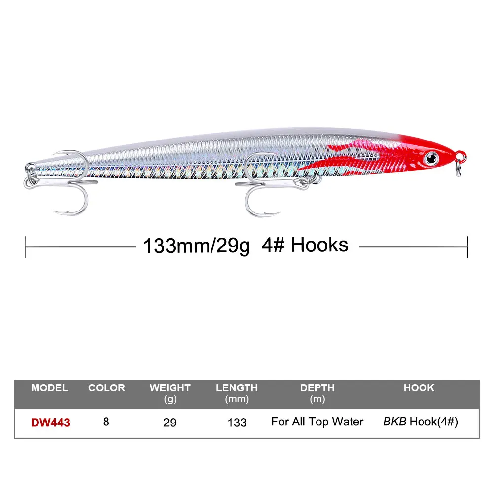 1 шт. Топ карандаш рыболовные приманки 13,3 см-5,2" /29g-1,02 oz 8 расцветок 4# крючки bkb бас приманки рыболовные снасти приманки