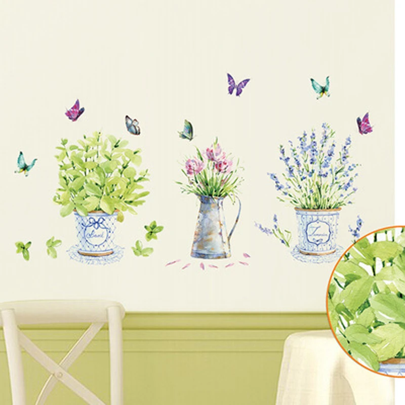 Lace Flowers Wall Stickers Cute Cartoon DIY Decal Window Glass Wall Decor J