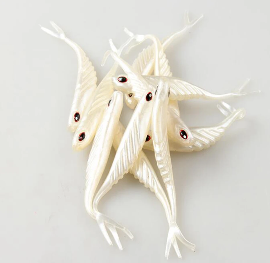 

YINGTOUMAN 10PCS/LOT Soft Bait Lu Ya Lure Open Split Fork Soft Fish 9 g 12.5 CM 3 D Simulation Big Fish Eye Pearl White