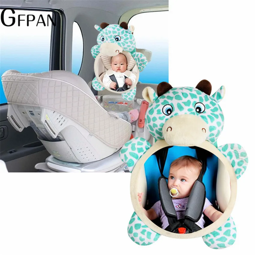 1 шт. 28*21 см Kawaii детская погремушка детское автомобильное сиденье плюшевая игрушка чучело олень зеркало заднего вида младенец заднее сиденье ПВХ игрушка новорожденный