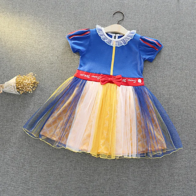 Вечерние платья для девочек с Минни, белоснежкой, Софией, Алисой, Золушкой; милый маскарадный костюм на Хэллоуин для маленьких девочек; одежда для маленьких девочек - Цвет: Navy