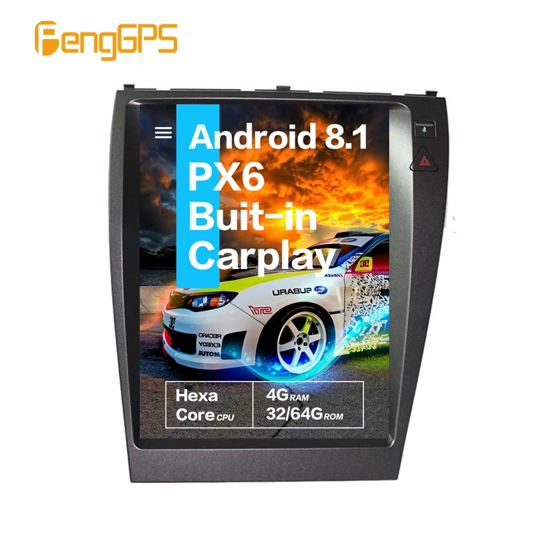 

12.1''Vertical screen Tesla Android 8.1 voice control Built-in CARPLAY Car Radio For Lexus ES ES240 ES350 2004 - 2012 GPS Nav