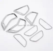For Hyundai Santa Fe 2013-2015 ABS Chrome Air AC Vent Trim Inside Door Handle Cover Trims 8pcs/set