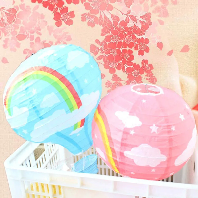 5pcs/lot 12 inch 30cm Rainbow Wedding Chinese Paper Lantern Hot Air