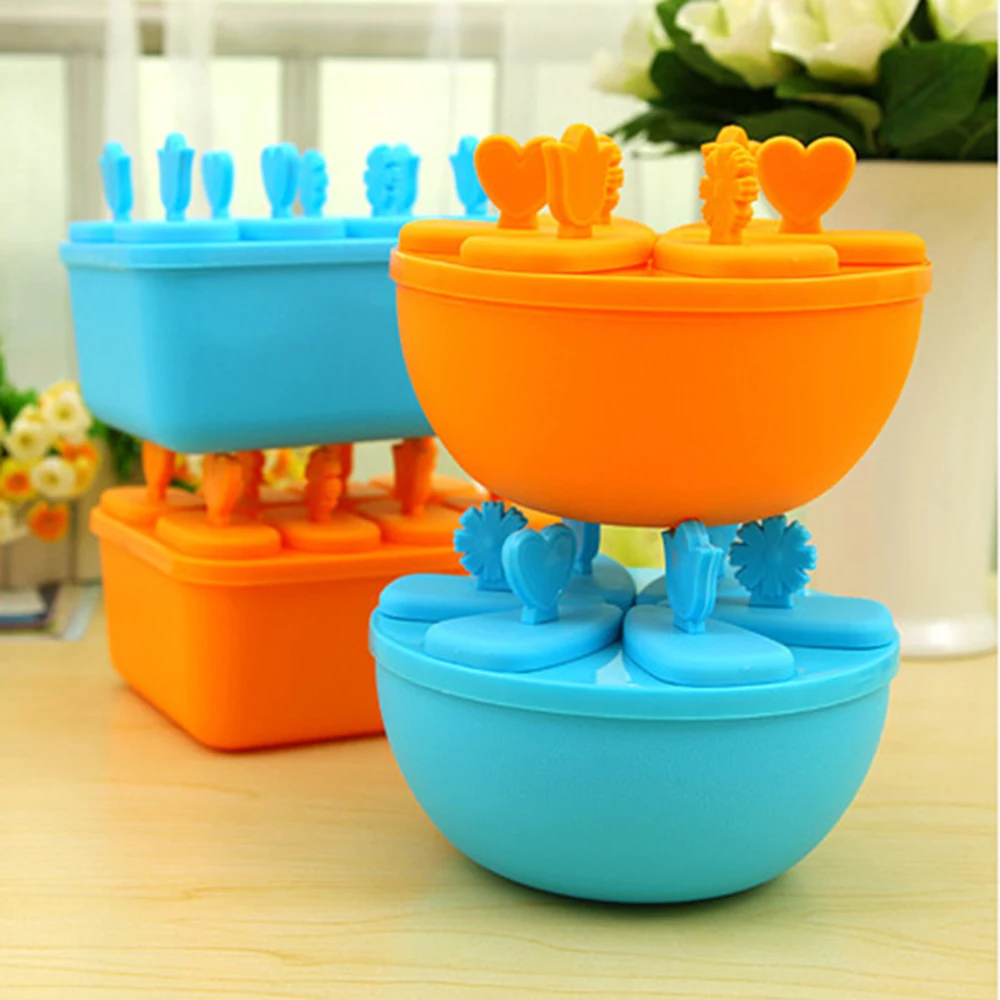 

2016 Summer Homemade Plastic Cream Pop Mold Popsicle Maker Lolly Frozen Ice Cream Mould Tray Pan Kitchen DIY Tools KC1333
