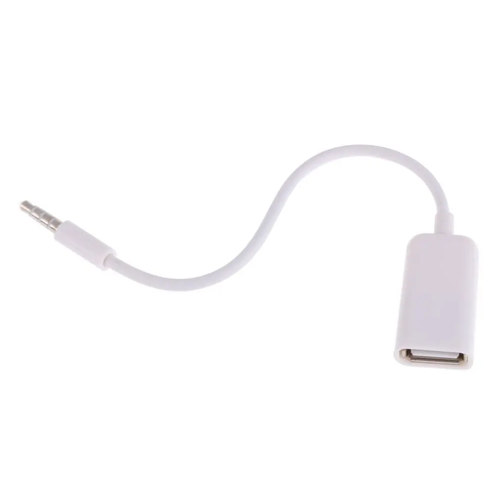 USB Женский к AUX 3,5 мм Штекерный соединитель аудио конвертер Переходный кабель передачи данных