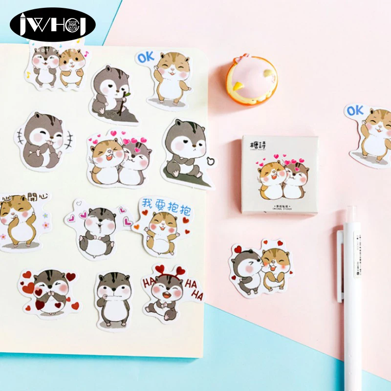 

45pc/box Cute chipmunk Heteromorphism decoration sticker paper sticker diy handmade diary album scrapbooking sticker Arts,Crafts