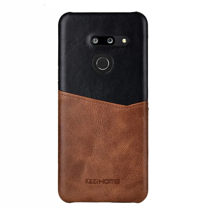 Чехол для LG G8 ThinQ KEZiHOME, два цвета, натуральная кожа, жесткая задняя крышка для LG G8 с карманом для карт