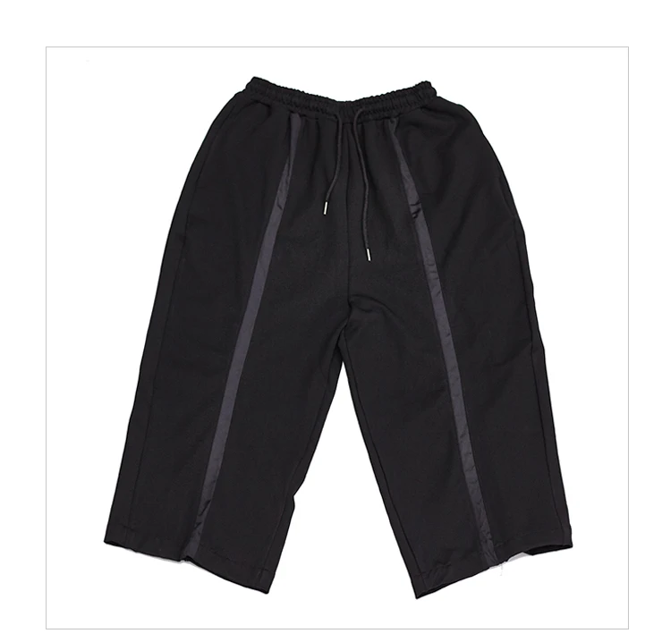 Для мужчин High Street Новые свободные модные повседневные штаны-шаровары уличная темно-черный широкие брюки Мужской Япония Стиль брюки-кимоно
