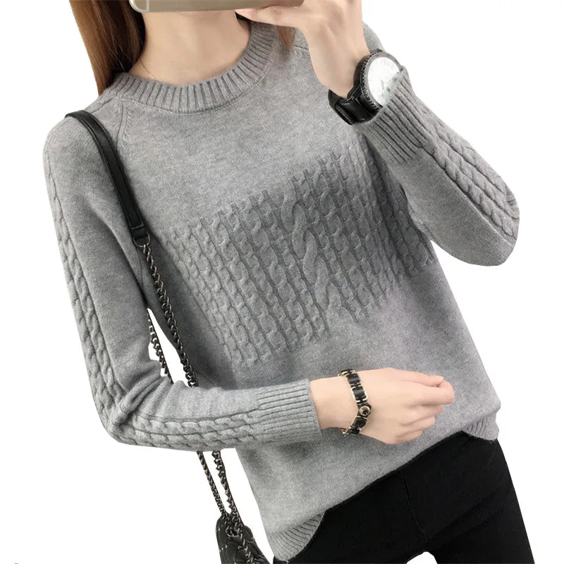 Autumn Winter Tops Women Sweaters And Pullovers Korean style Long sleeve Casual K Sweater Slim Knitted Jumper Black Knitwear | Женская