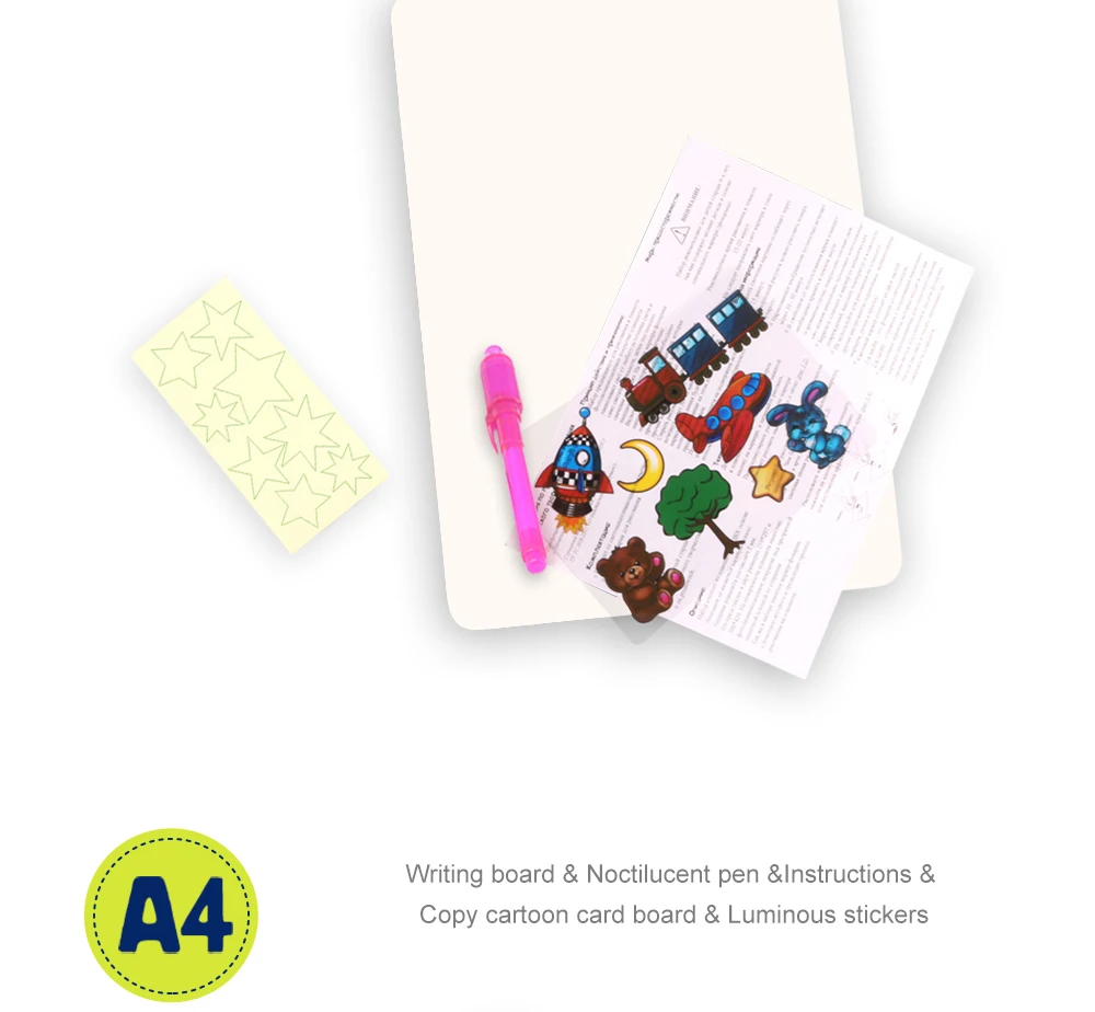 A3/A4/A5 набор чертежных досок Рисуем с ночник в Светящиеся в темноте записи Волшебное перо образования записи Краски игрушки для подарков