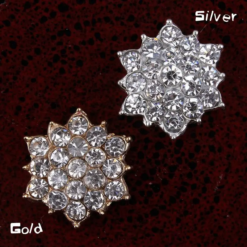 

30pcs/lot Flatback Rhinestone Buttons Round Diamante Crystal Hair Flower Center Wedding Invitation Scrapbooking Accessories