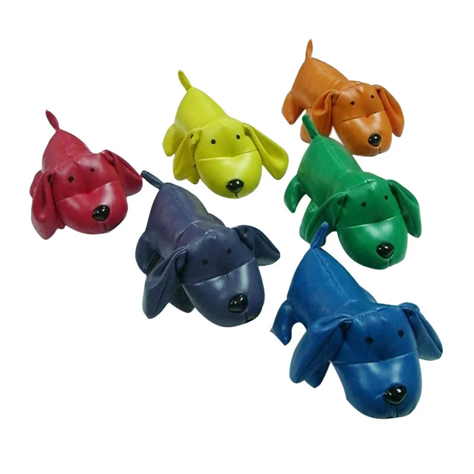 

6 PCS Children Stuffed Leather Toy Animal Kawaii Door Stopper Multicolor Mini Doggie Bean Bag Kids Hacky Sack Kick Ball Toys
