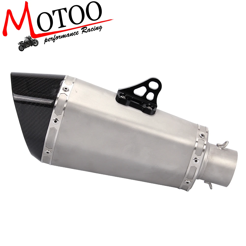 

Motoo -51mm Real Carbon Fiber stainless steel Motorcycle Exhaust Pipe Motocross Muffler with DB KILLER