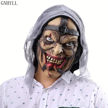 

GNHYLL Halloween Wizard Weird Man Costume Mask Creepy Horror Adult Ghost Festive Party Mask Supplies Decoration