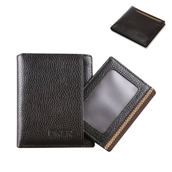 

DKER New designer Money Purse Cow Genuine Leather Short Men's Wallets soft fashion money bag Brand High Quality Card ID Holder