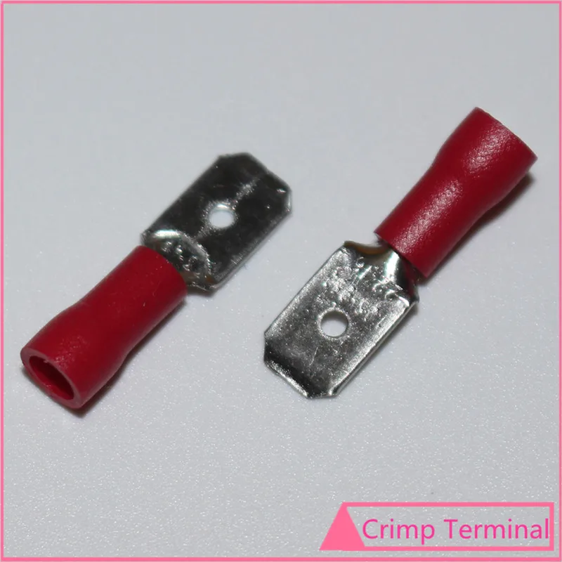 100 шт. обжимные клеммы 6 3 мм для проводов 22AWG 16AWG 0 5 мм2|connector circular|connector toolspades tips |