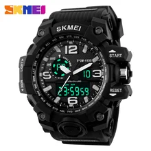 2016 SKMEI Hombres Deportes Relojes Dial Grande de Los Hombres Led Digital reloj S CHOQUE Relojes Militar Del Ejército de Los Hombres Fecha de Calendario Relojes Masculino