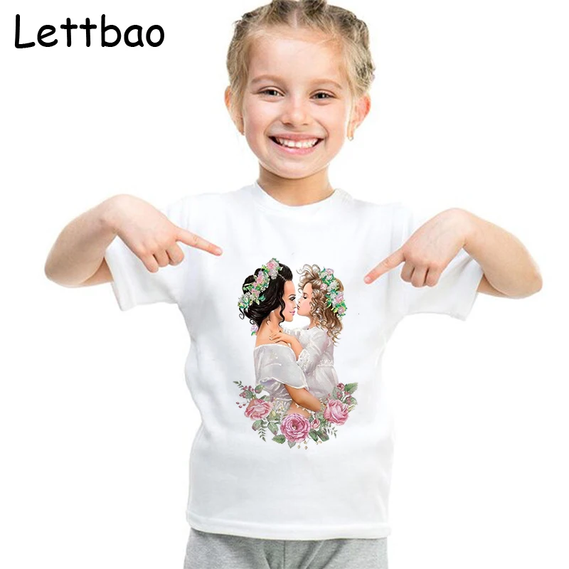 Милая футболка для маленьких девочек с принтом супермамы и дочки подарок на день рождения, мягкая хлопковая Футболка для детей от 2 до 12 лет - Цвет: 8