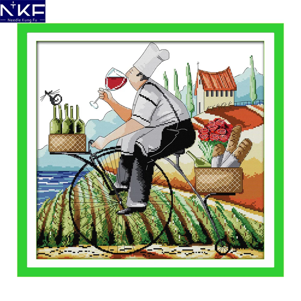 

NKF Enjoy life figure style handcraft needlepoint kits counted stamped canvas Christmas cross stitch sets for home decoration