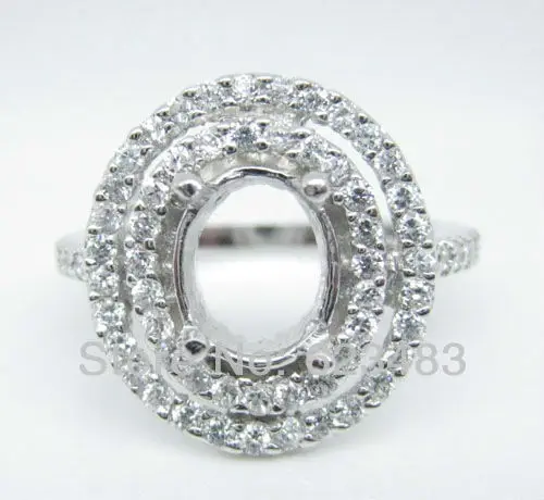 

Jewelry 6x8mm Oval Cut Solid 14k White Gold Natural Diamond Ring Setting