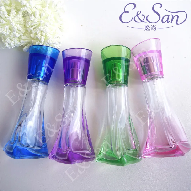 

PT174-30MLFlower-like Conical Bottom Gradient Irregular Cylindrical Perfume Glass Spray Bottle 100PCS/LOT